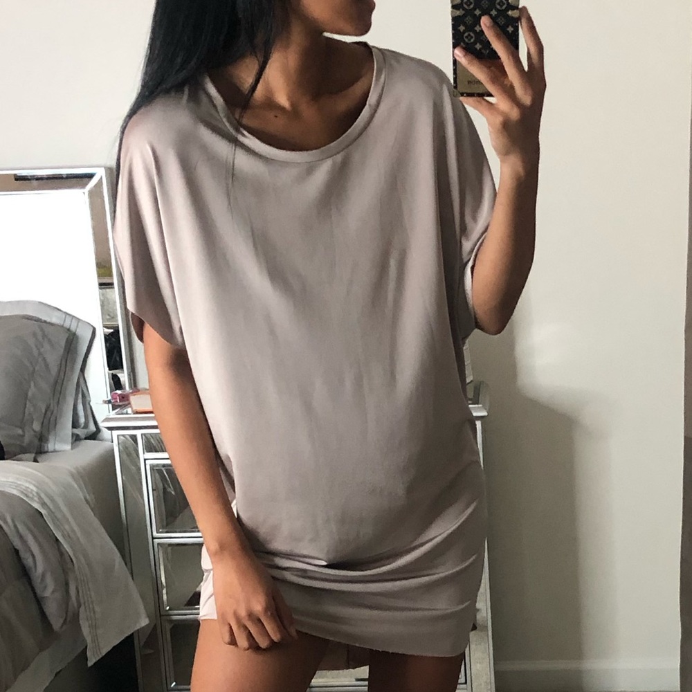 Beige ZARA Slinky T-Shirt Dress